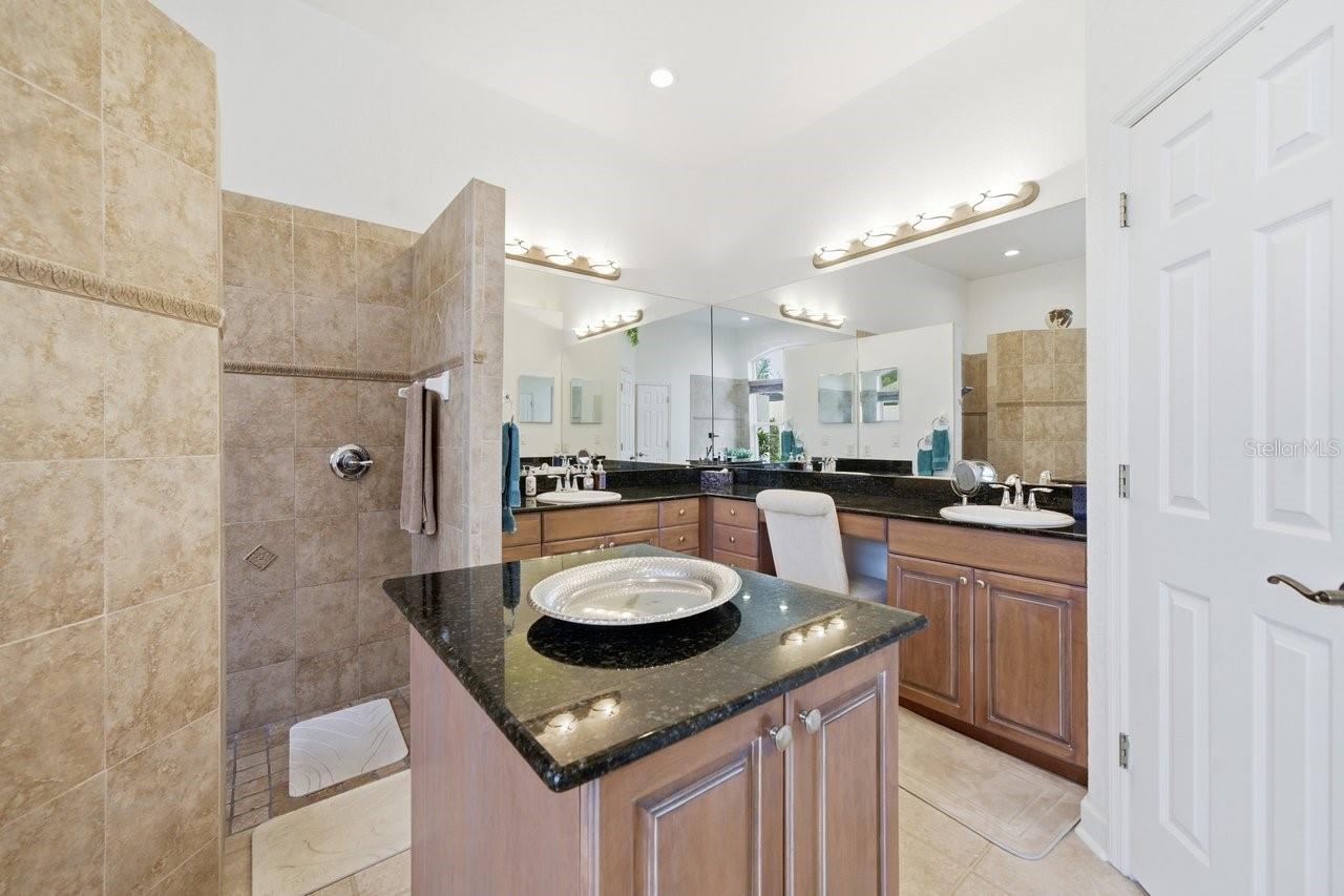 Primary Bathroom with movable Island