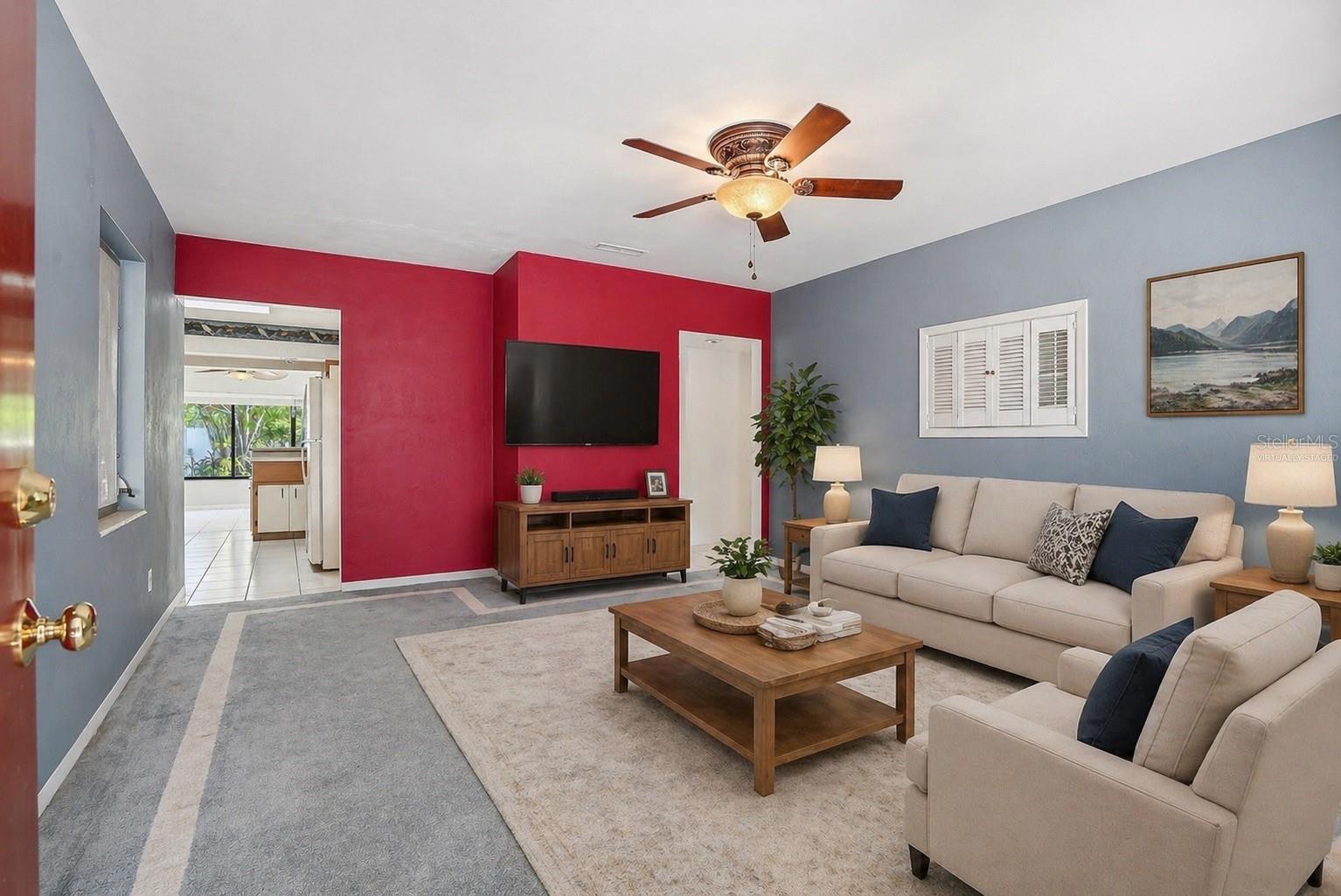 Bright and inviting living area, perfect for relaxing or entertaining the people you love. Virtually Staged