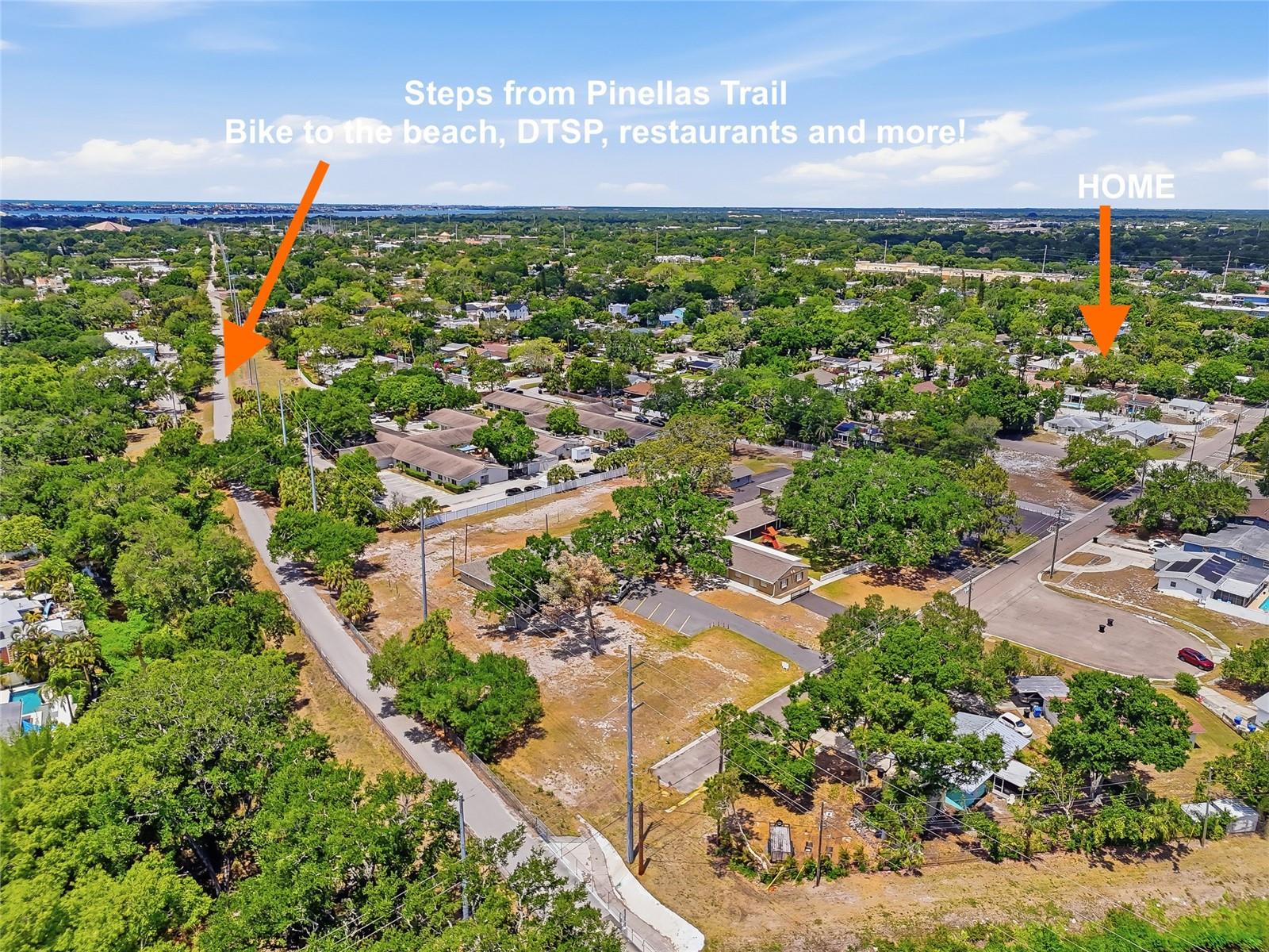 Just steps from the Pinellas Trail, connecting you to the beaches, downtown St. Pete, and everything the area has to offer.