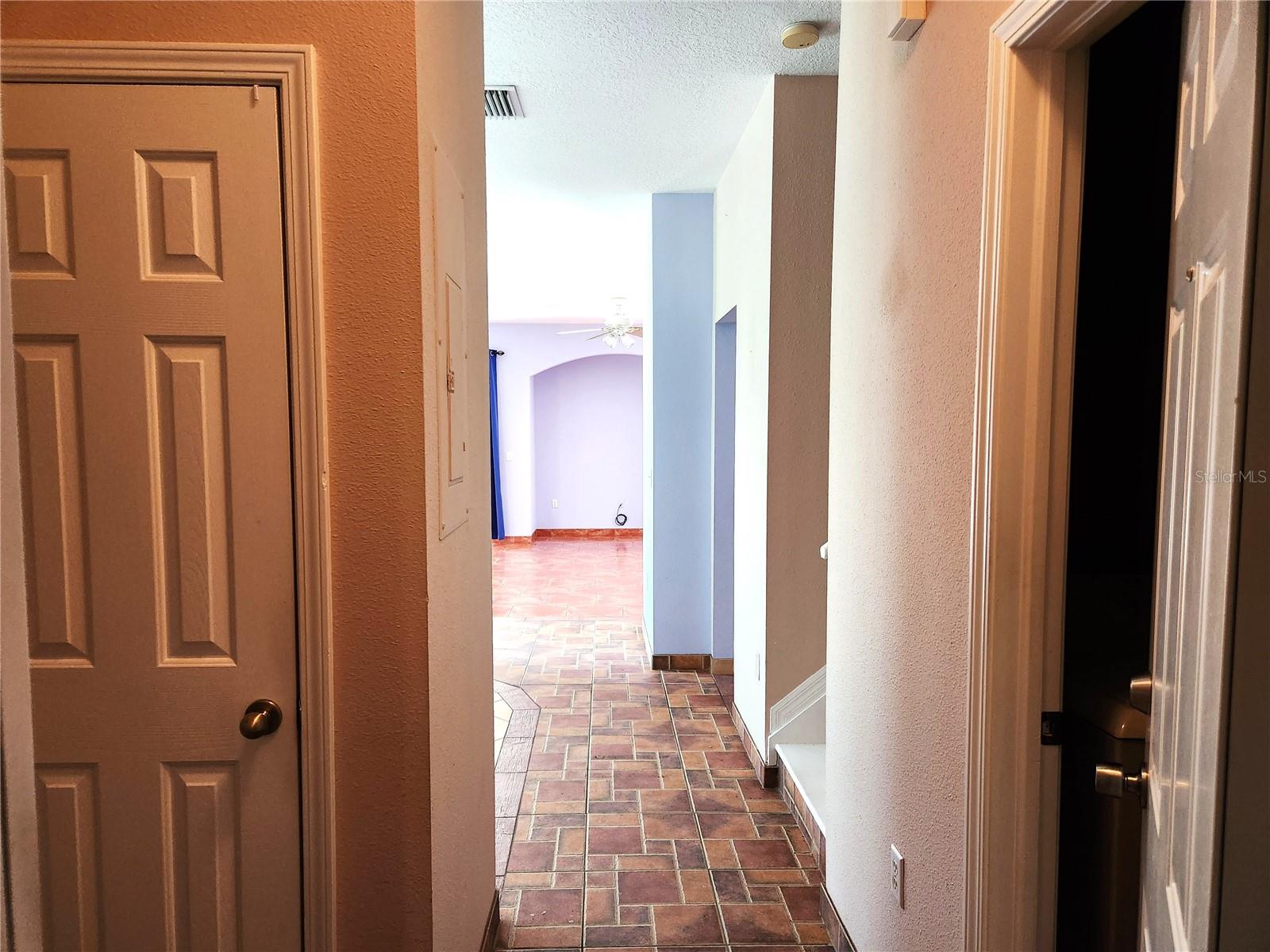 Entering home from garage