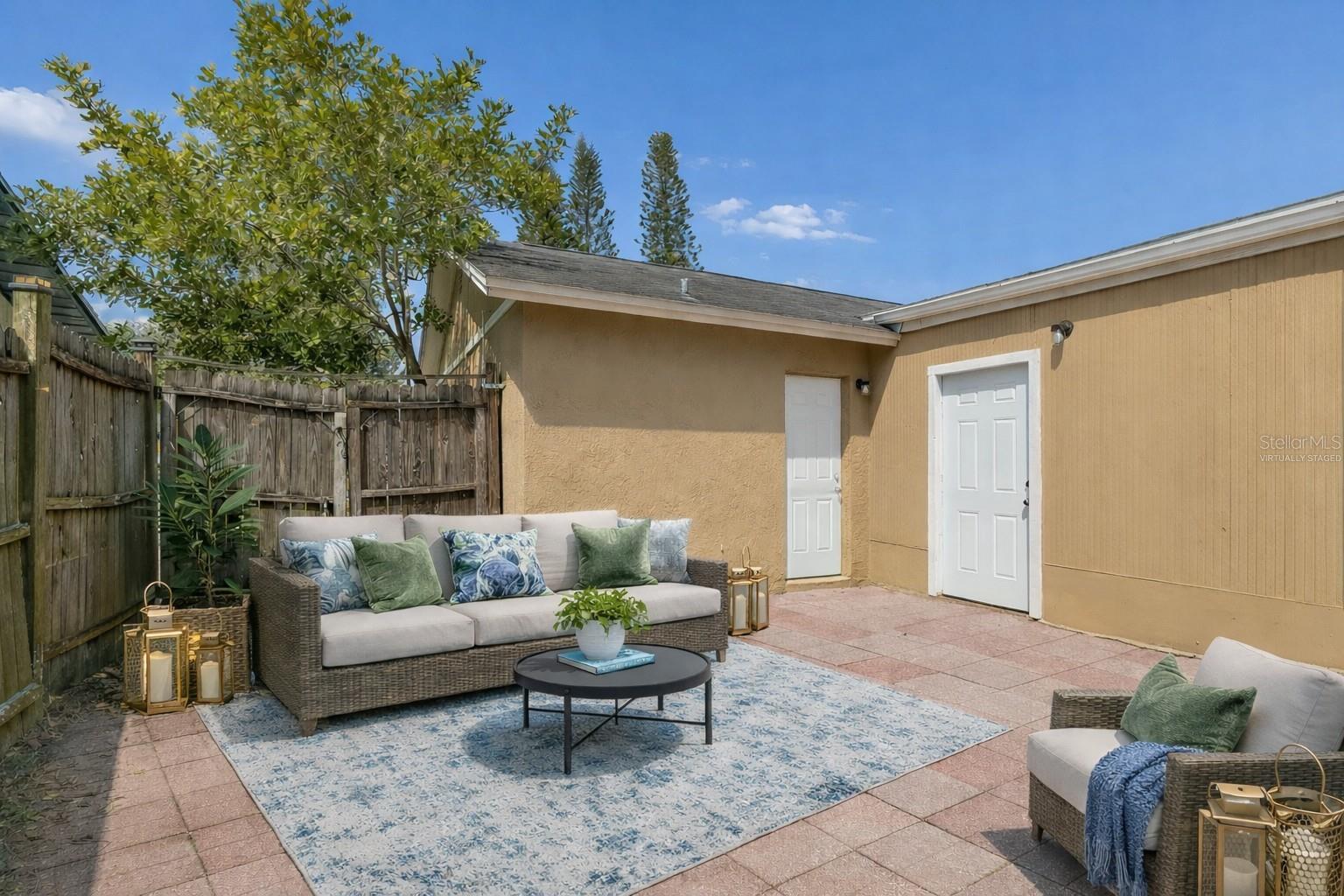 virtually staged back patio