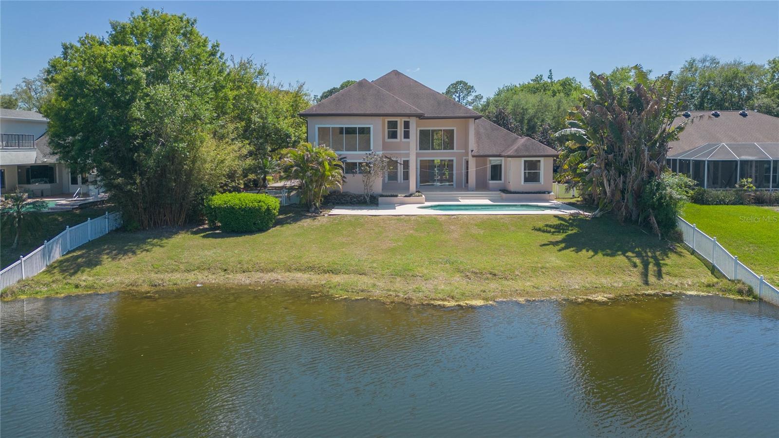 Private backyard with large back yard