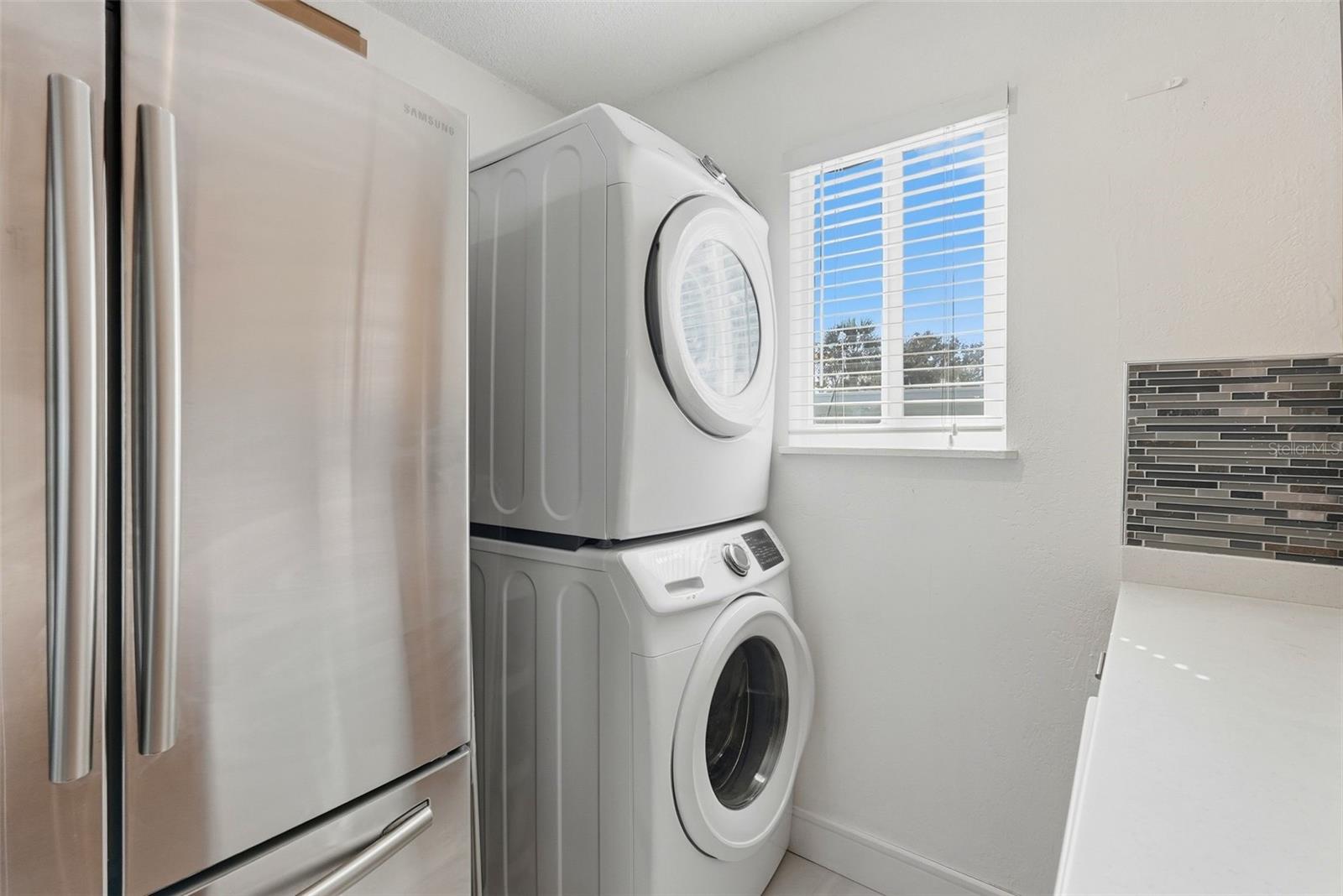 Washer/Dryer tucked into the kitchen
