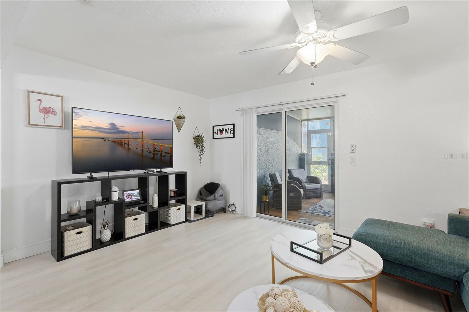 Living room opens out to Florida room