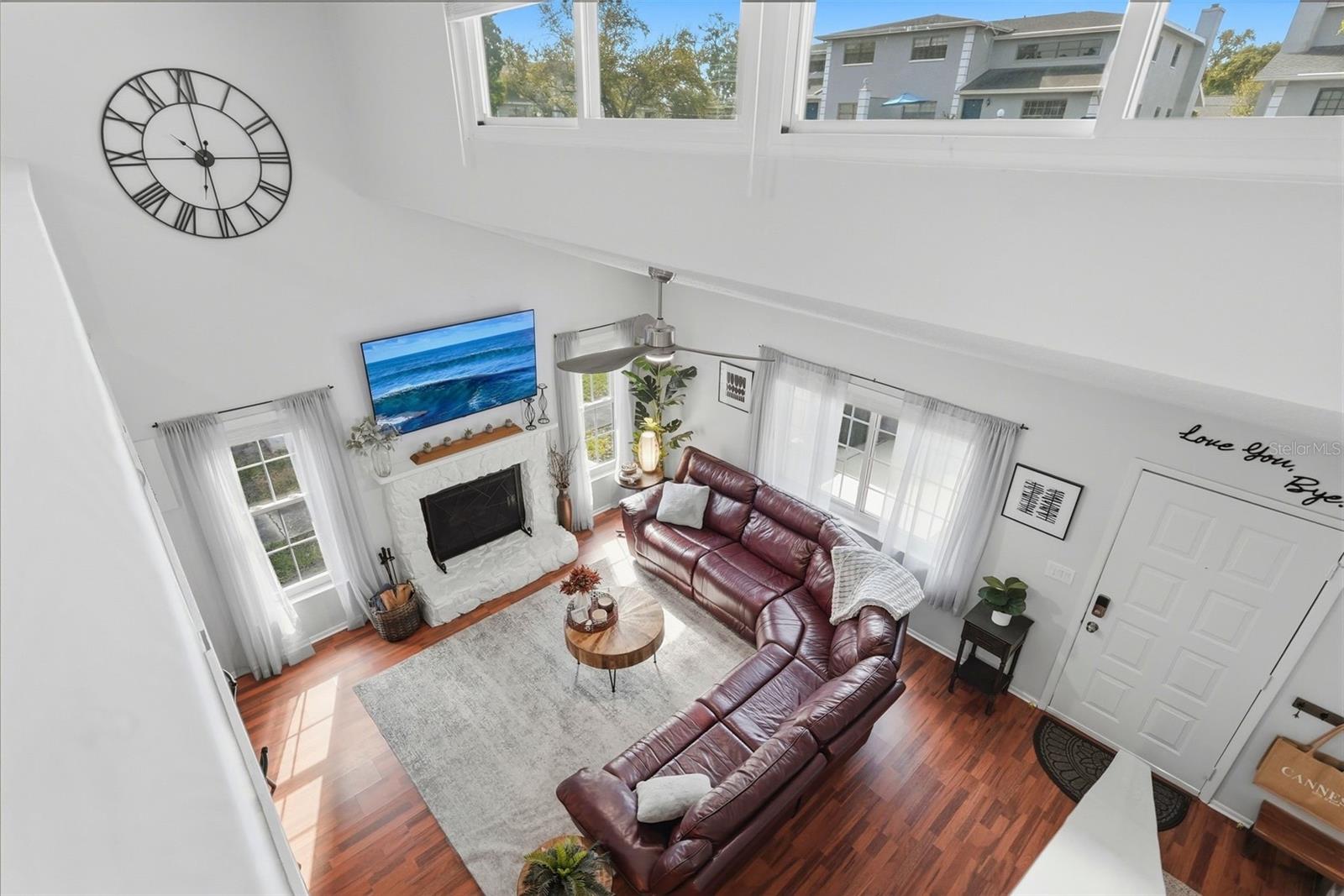 view from top of stairs and loft
