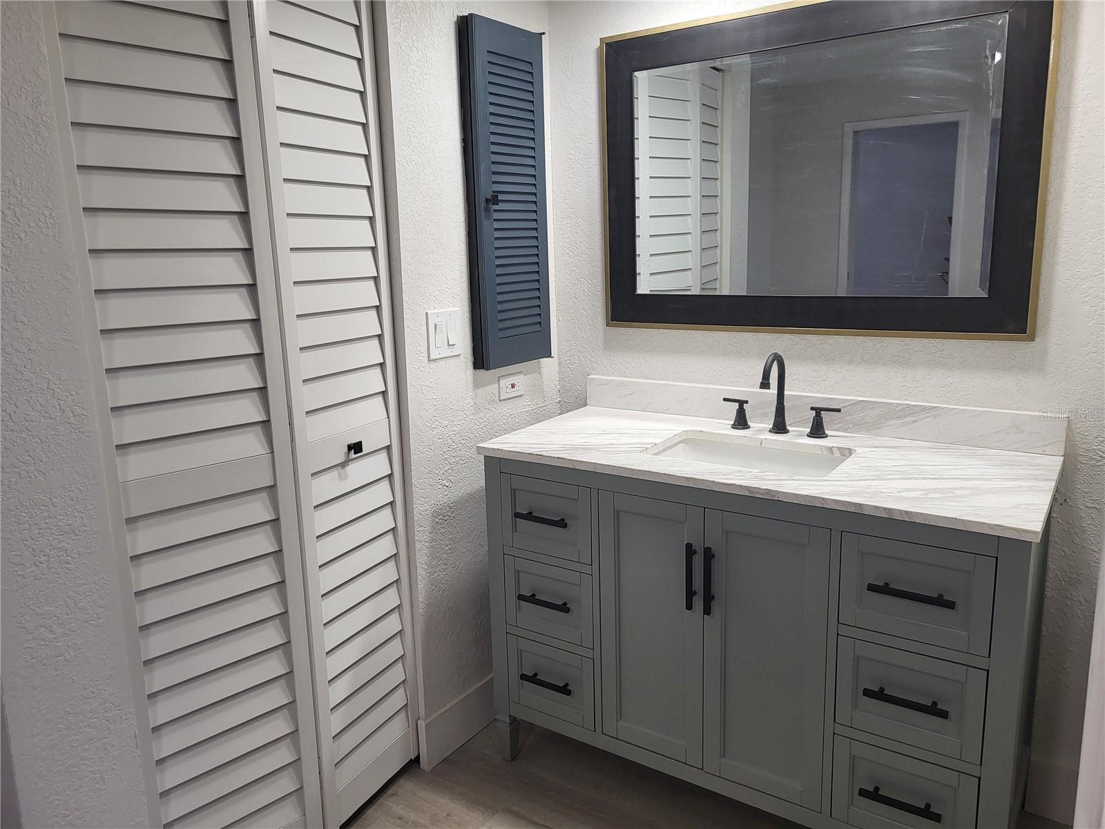 Color of vanity is light seafoam