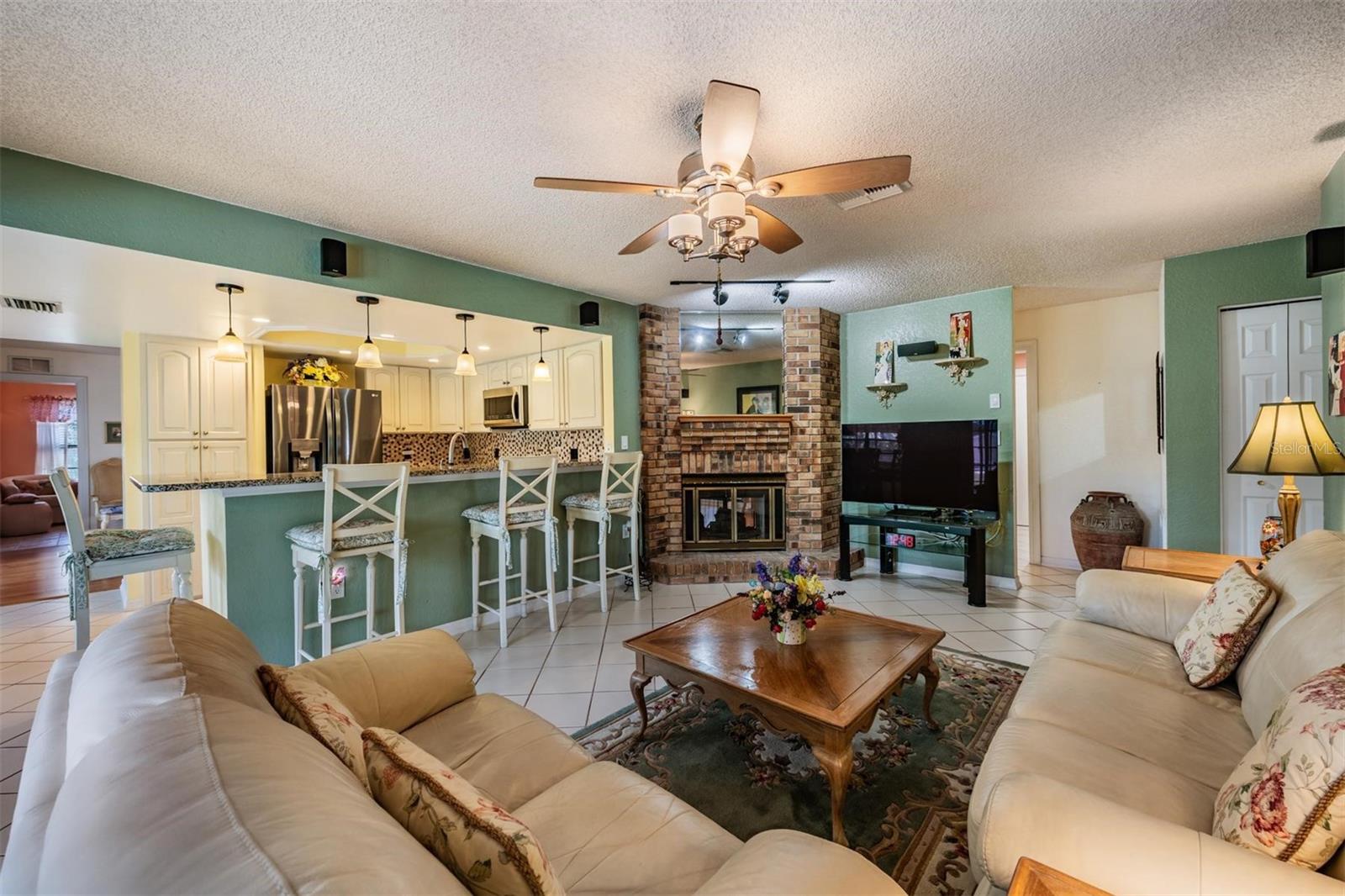 family room looking in to kitchen