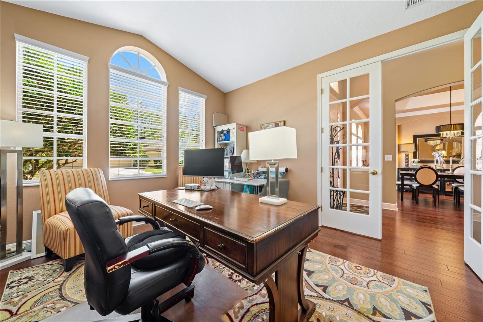 French door entry to study, office or sitting room