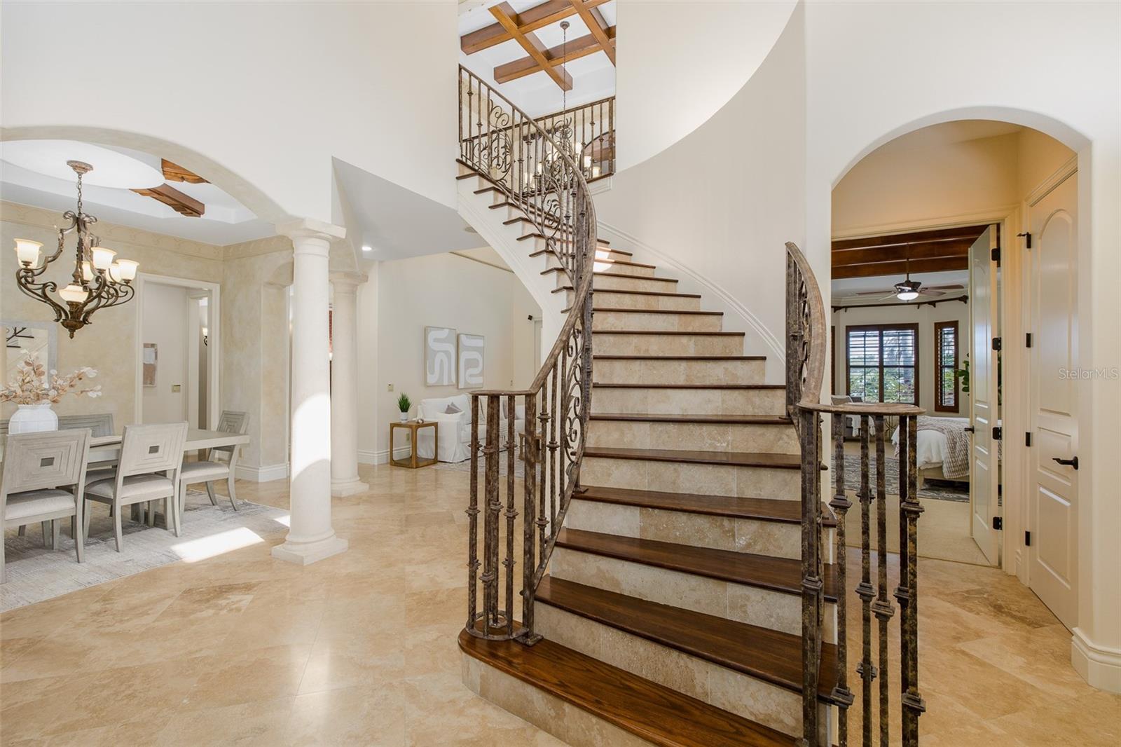 Wrought Iron -Wooden Staircase