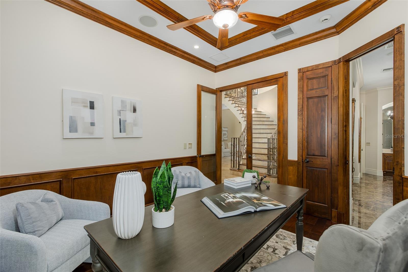 Custom Woodwork Details in Study