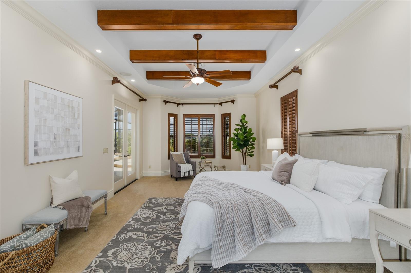 Spacious Primary w/Wood Beams