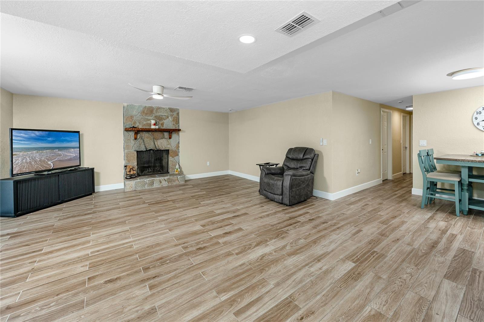 Family Room and Fireplace at 9903 San Mateo Way, Port Richey, FL 34668