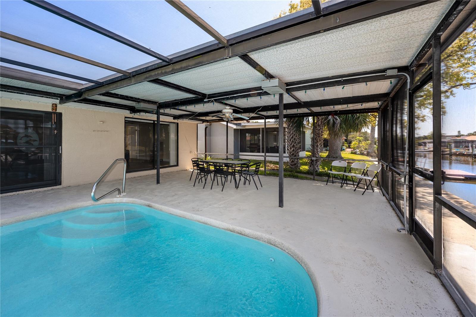 Covered Patio/lanai   and Pool at 9903 San Mateo Way, Port Richey, FL 34668