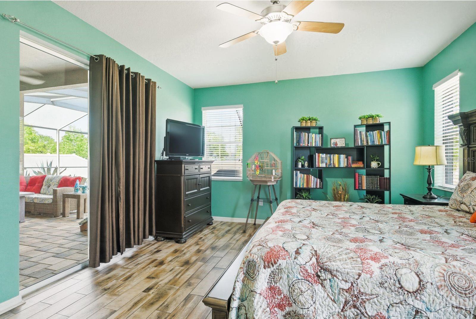 Primary Suite with Sliders to the Pool