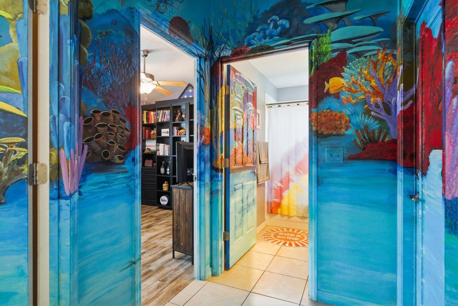 The "Aquarium" Wing...Custom designed and painted hallway