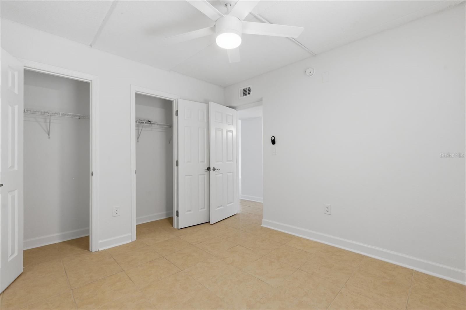2 closets in master bedroom