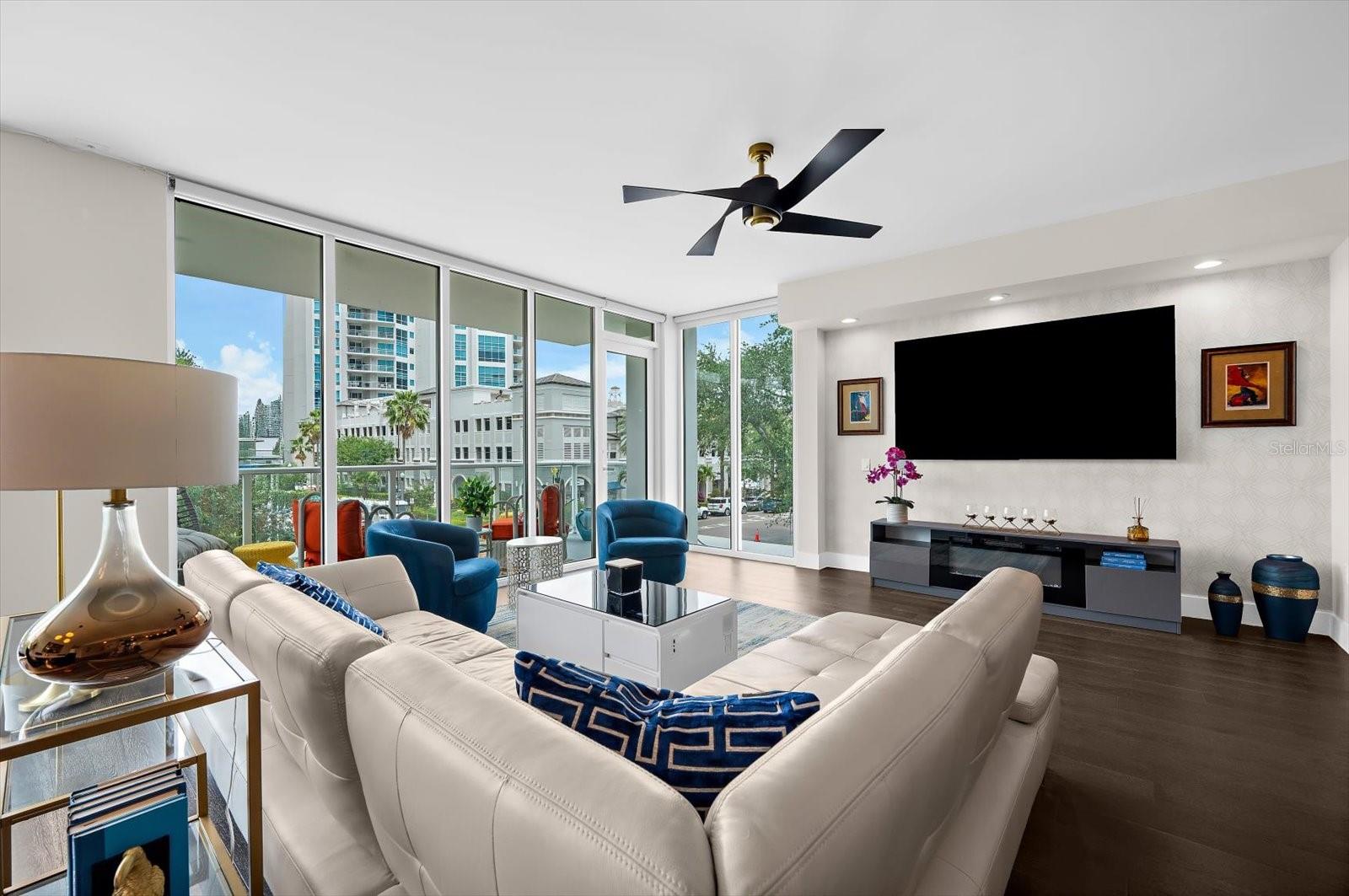 Living Room Area with Balcony