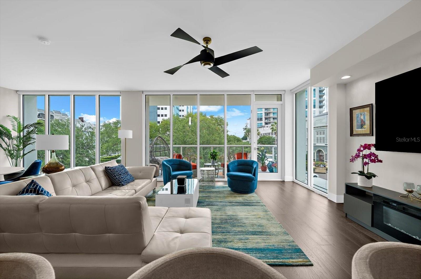 Living Room Area with Balcony