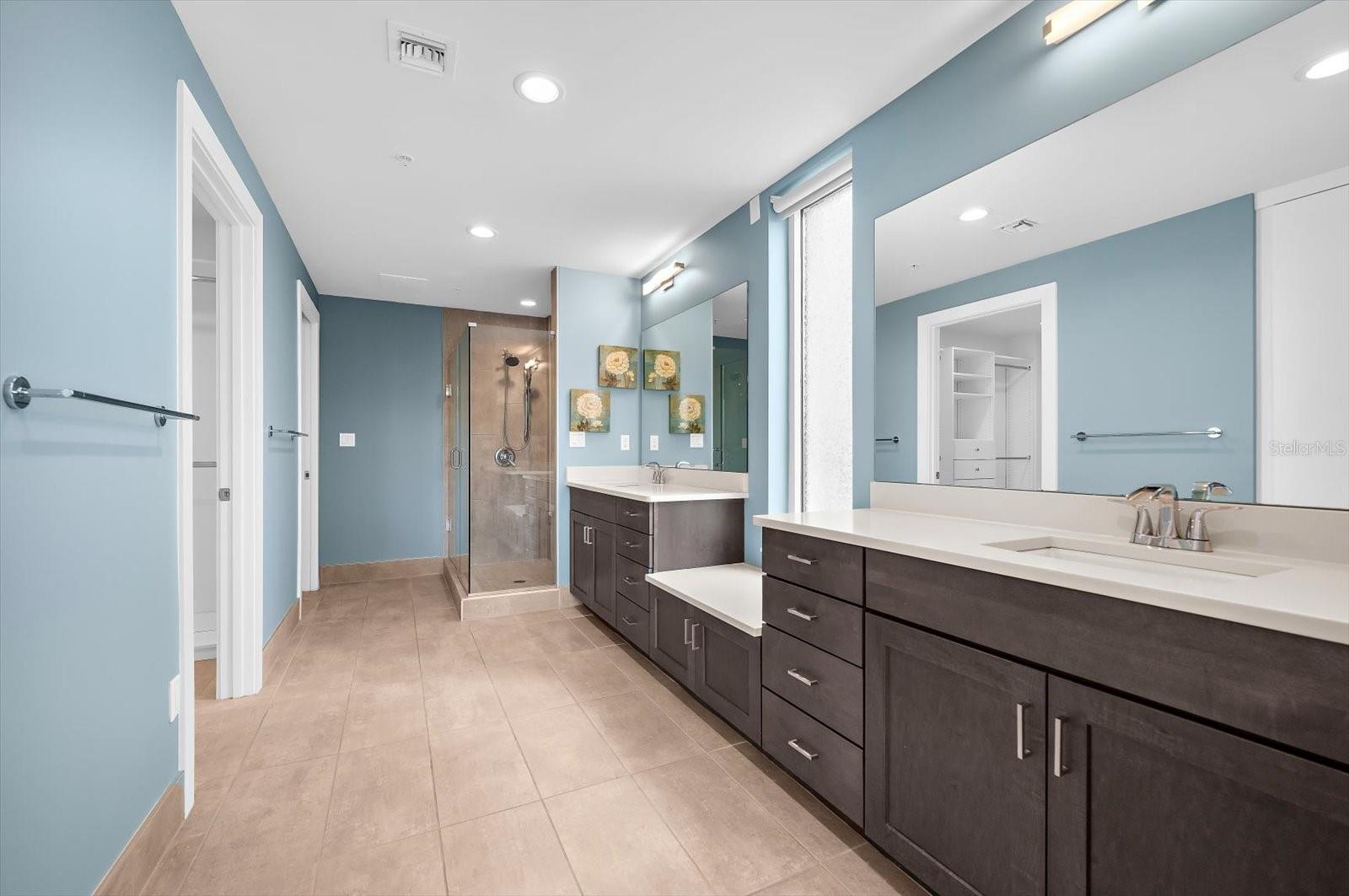 Upgraded Bathroom and large walk in closet