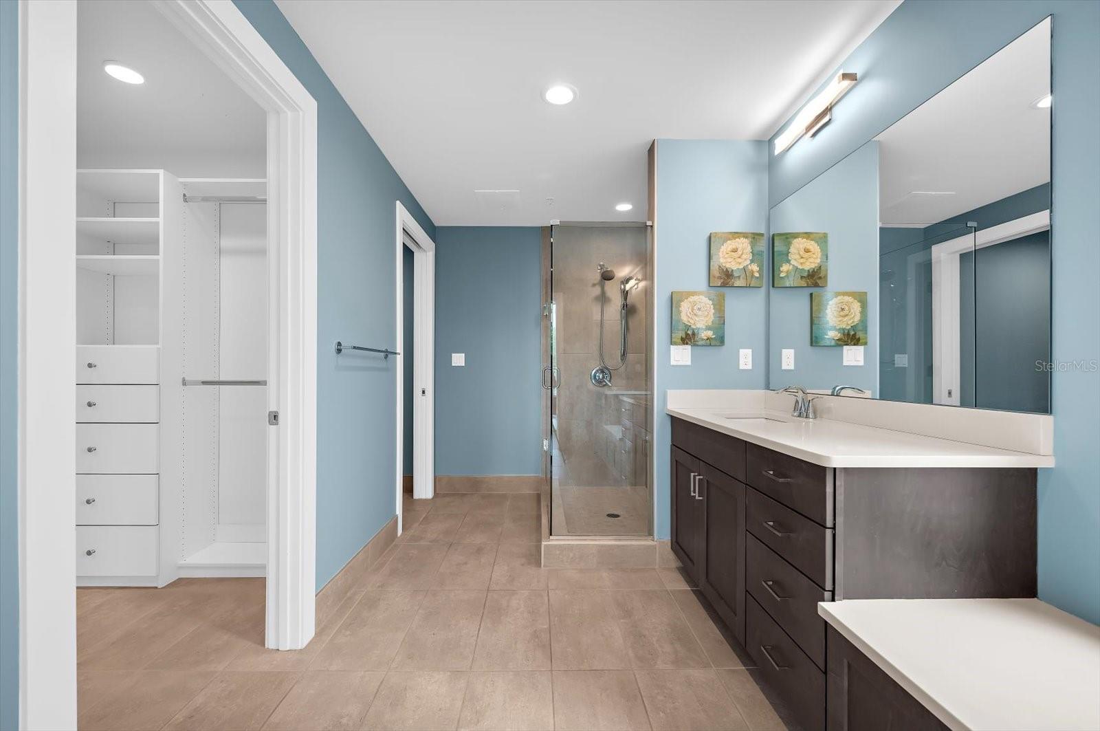 Upgraded Bathroom and large walk in closet