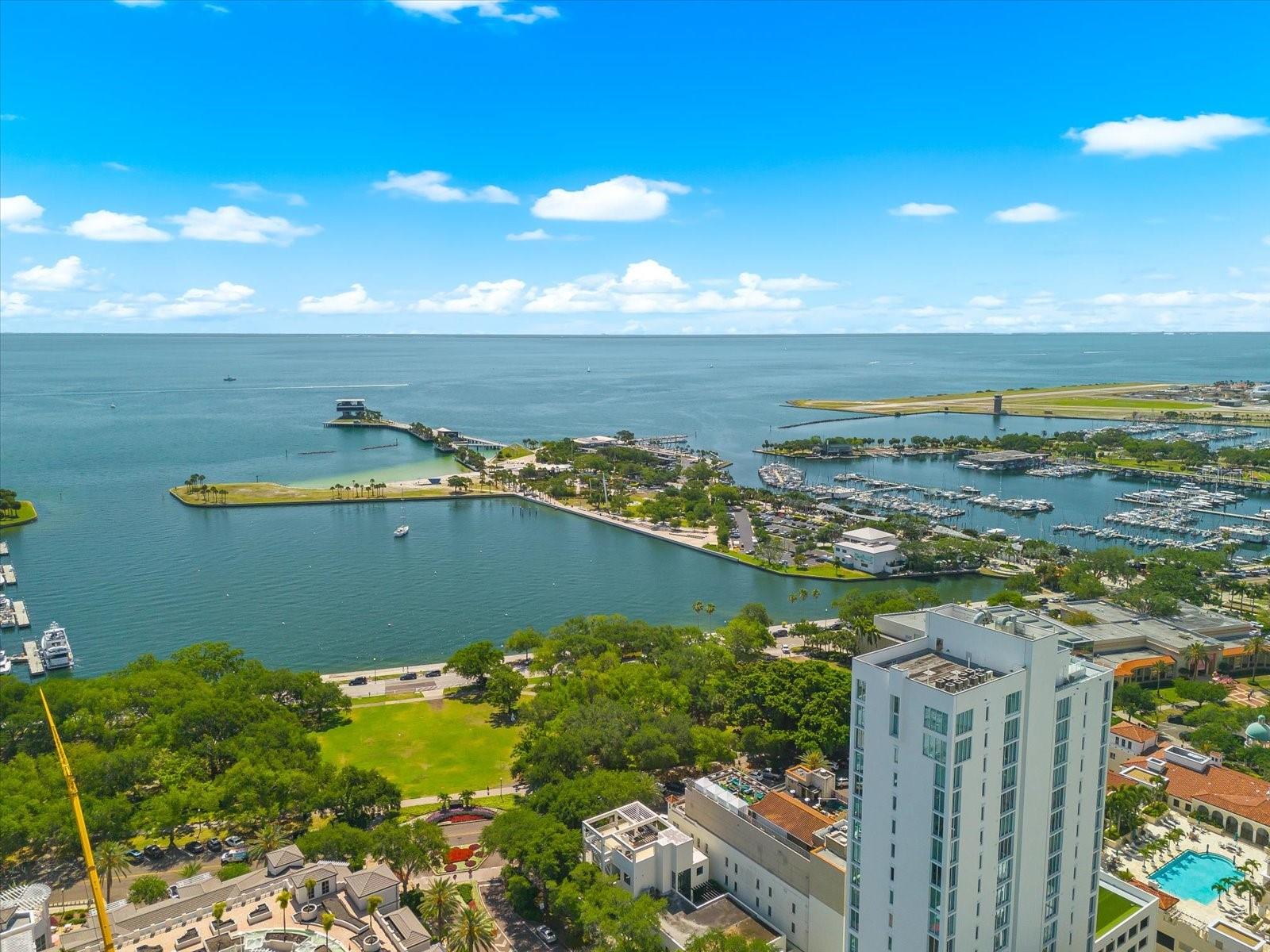 Aerial Water and Building Views