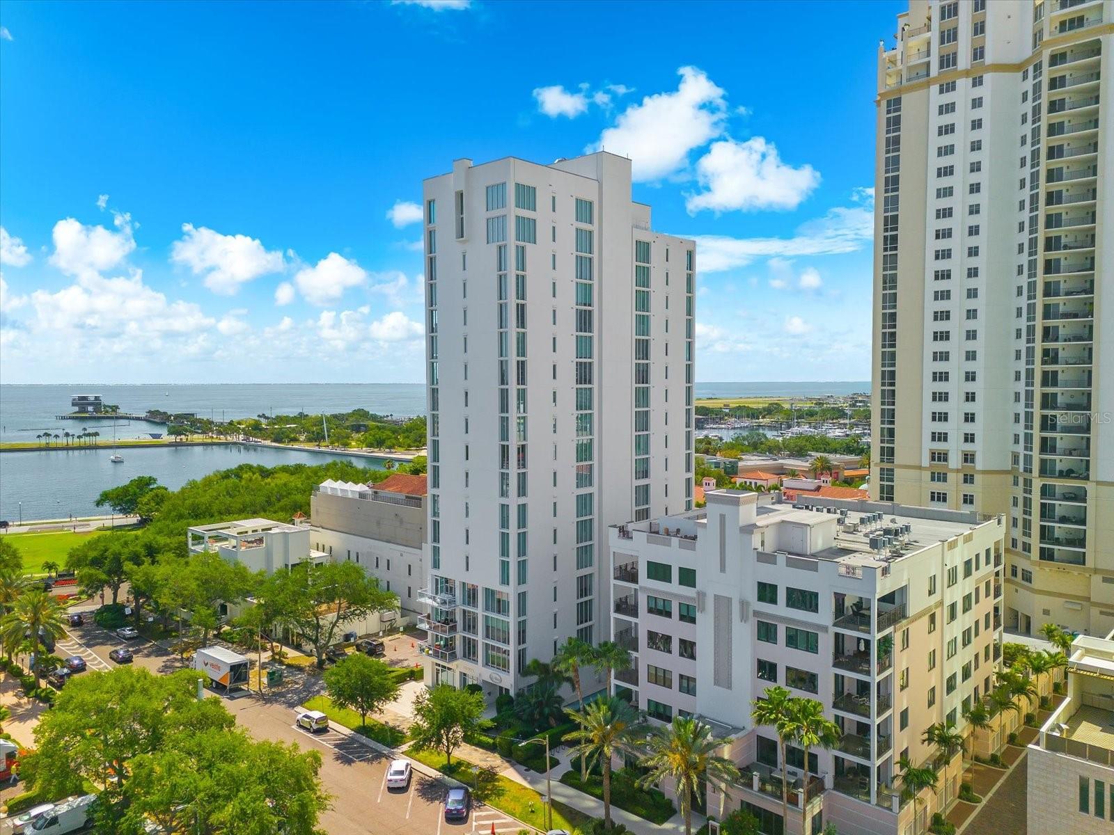 Aerial Water and Building Views
