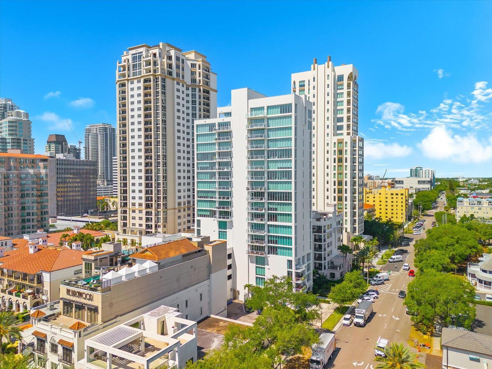 Aerial Water and Building Views