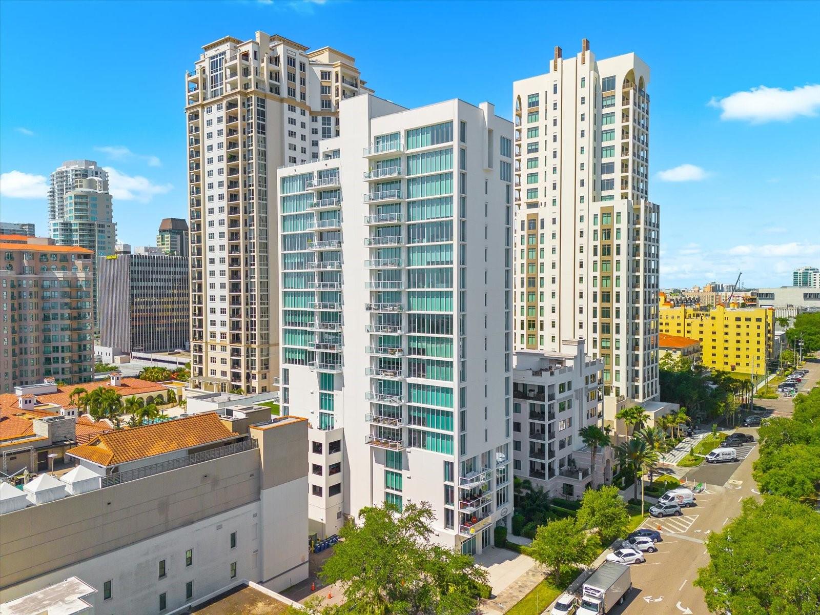 Aerial Water and Building Views