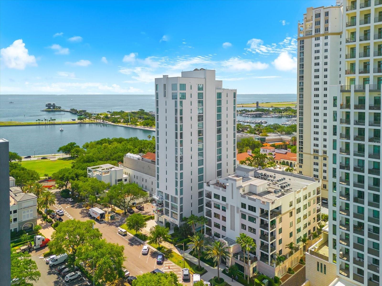 Aerial Water and Building Views