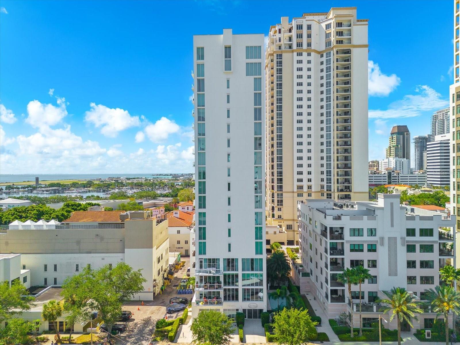 Aerial Water and Building Views