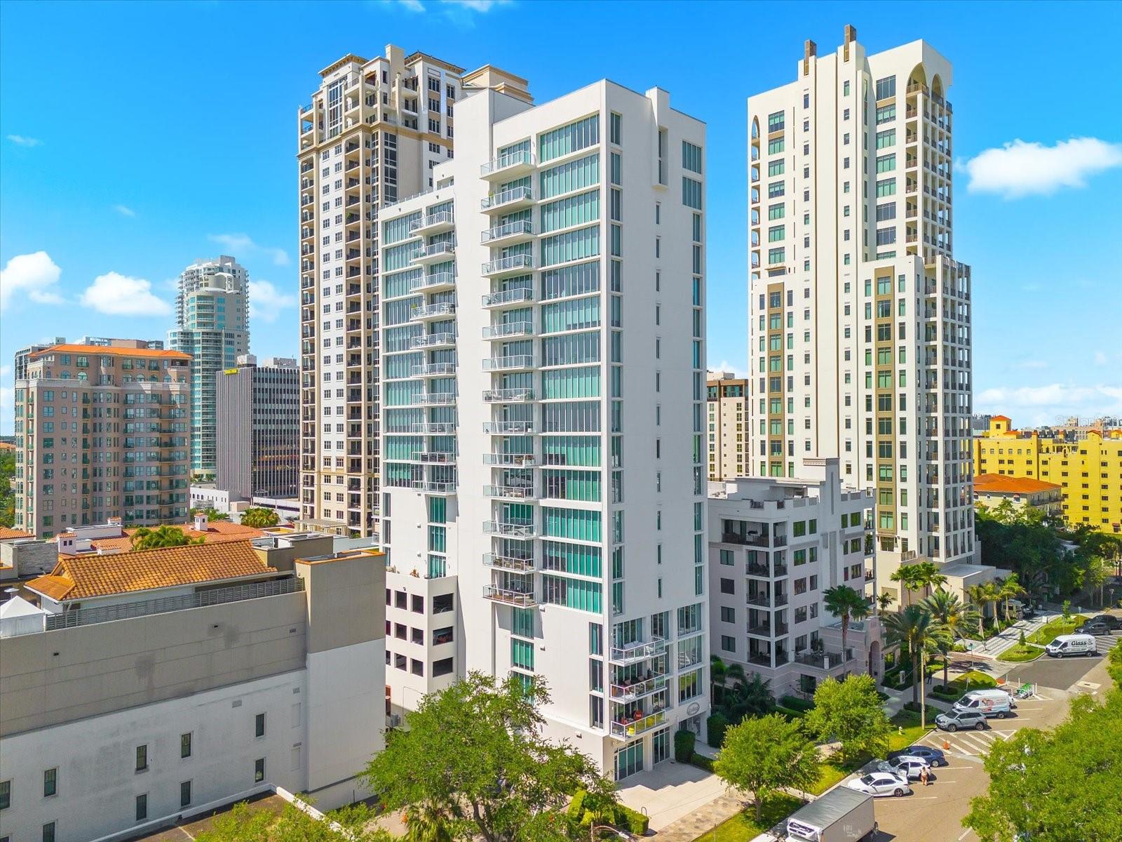 Aerial Water and Building Views