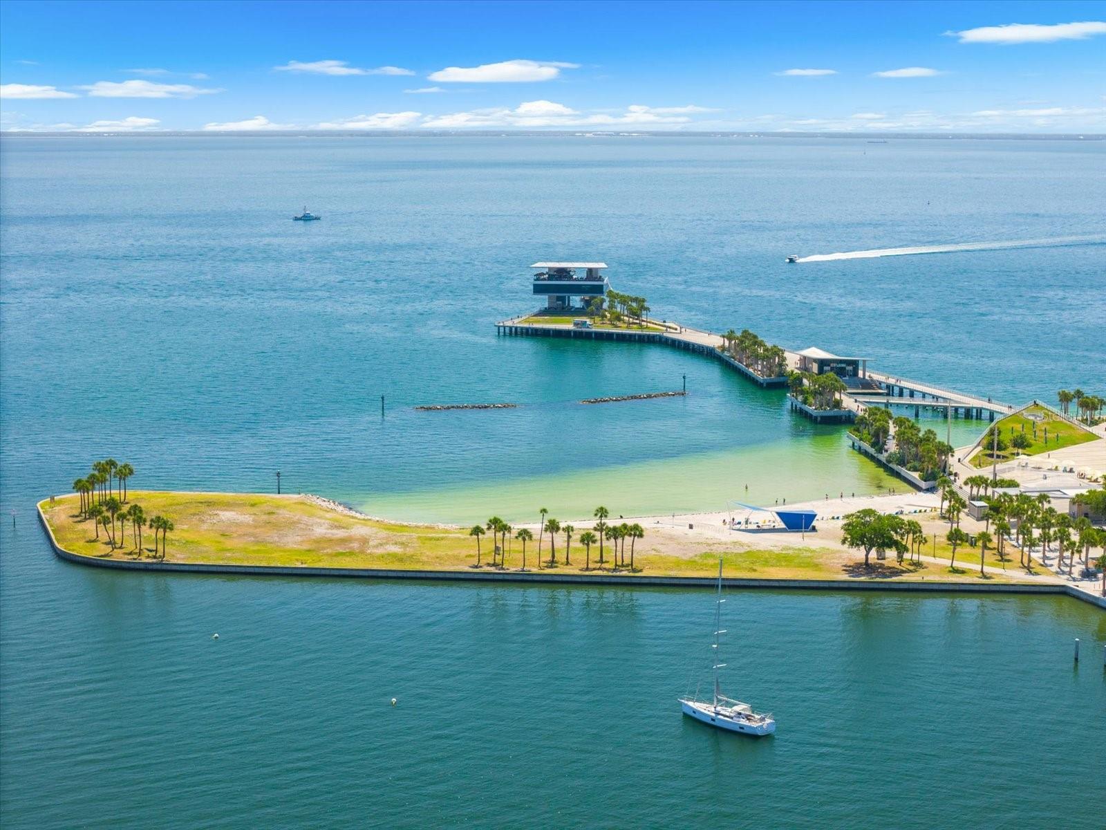 Aerial Water and Building Views