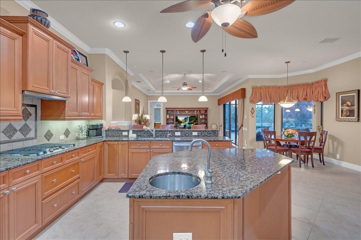 Extraordinary kitchen with accent lightning.