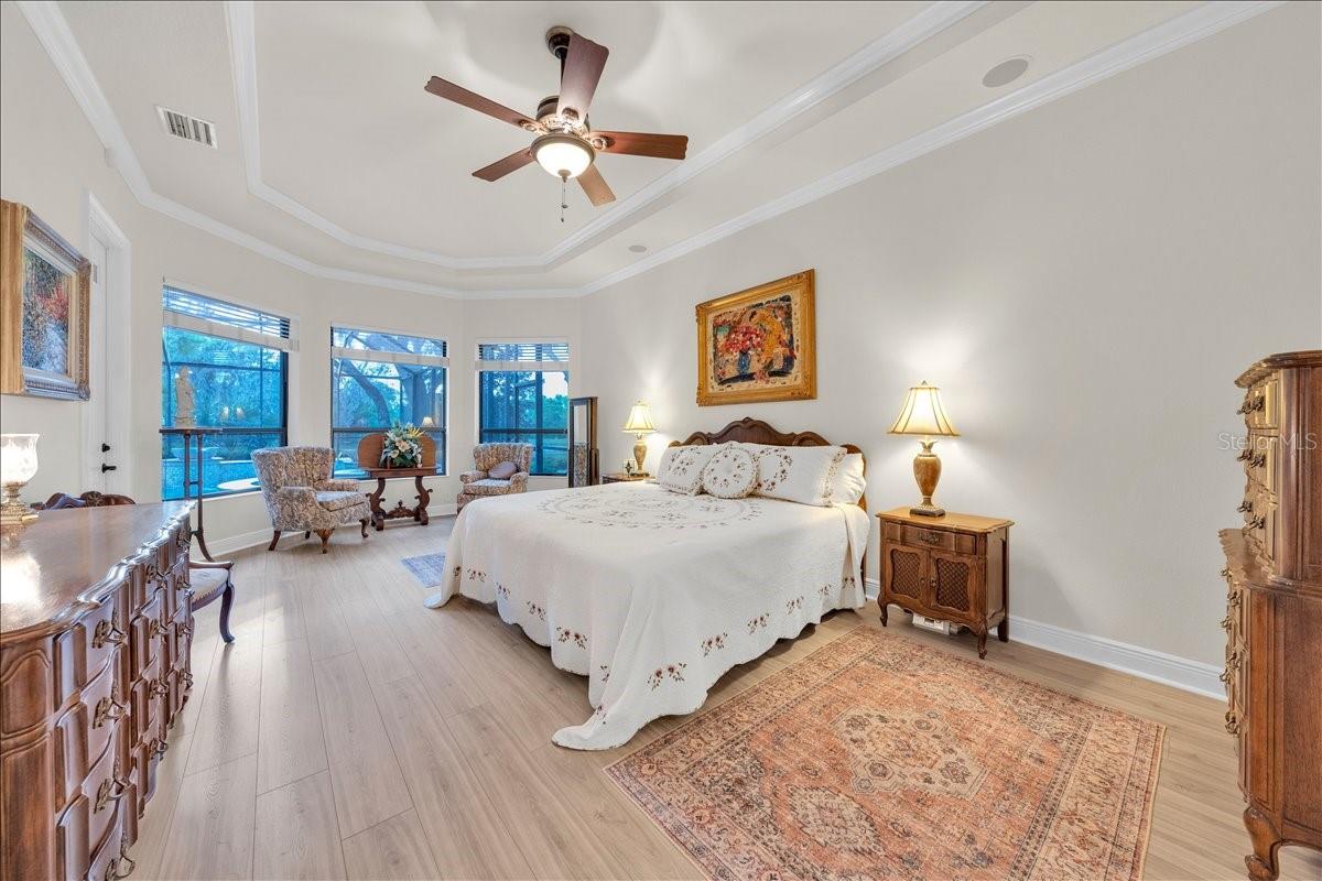 Private primary suite tucked away for maximum privacy.