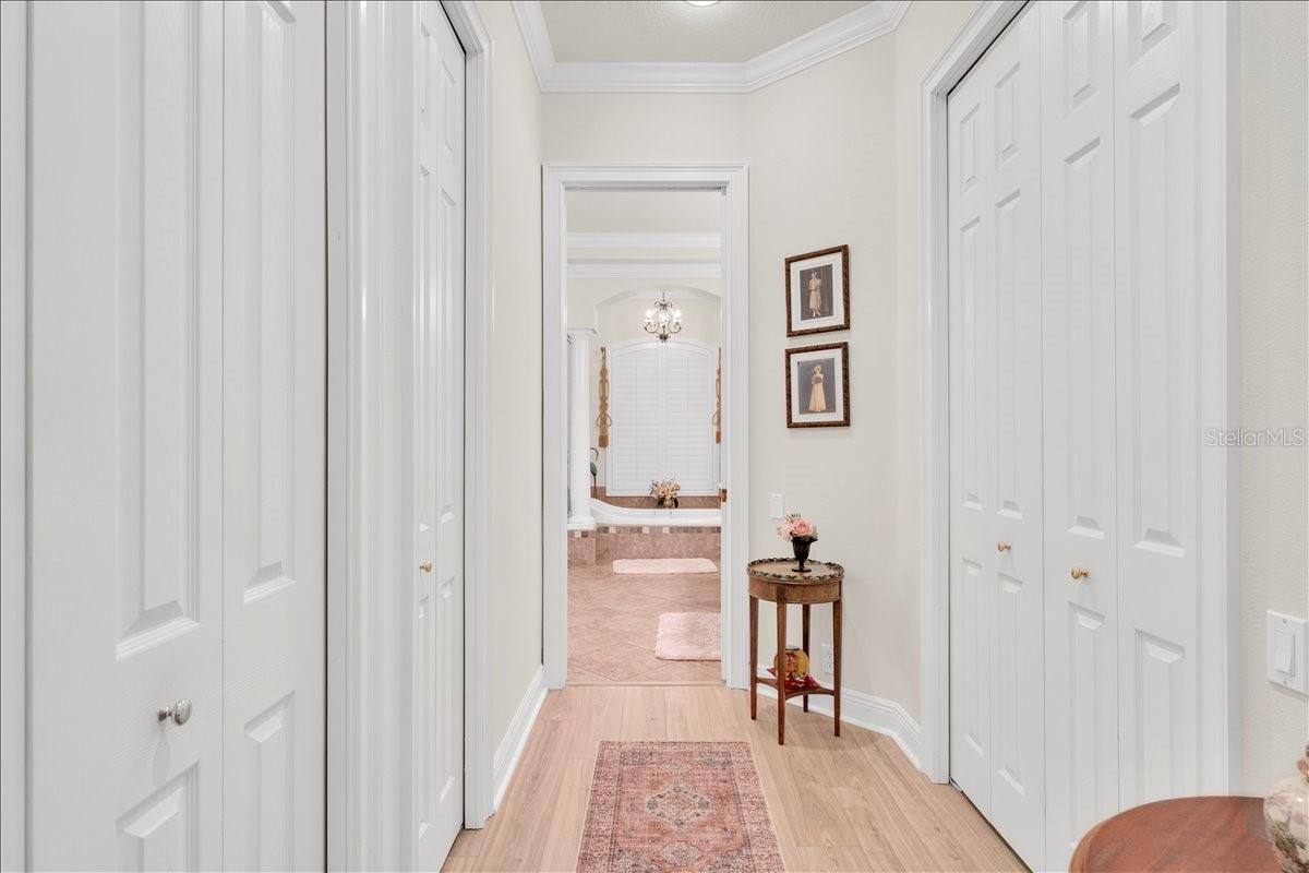 Dual walk-in closets providing generous storage.