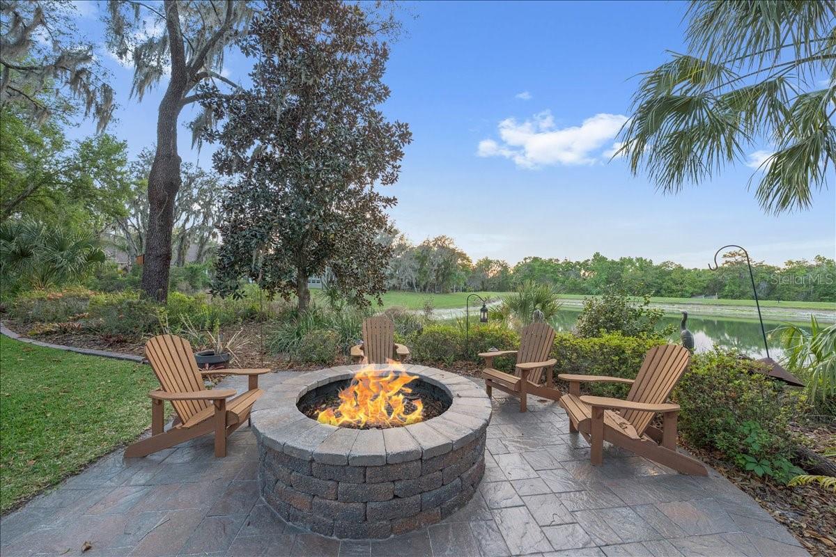 Fire pit creating a unique gathering space.