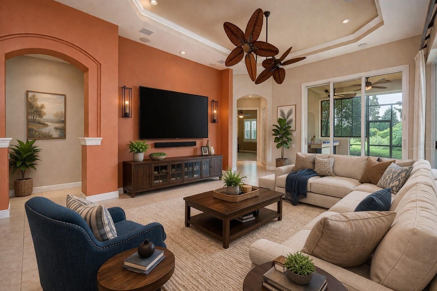 Virtually Staged Family Room