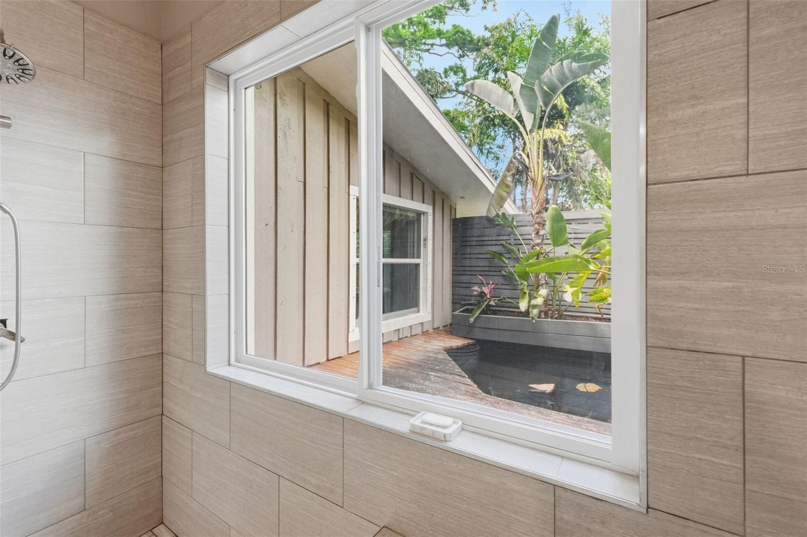 View of pond from master bath