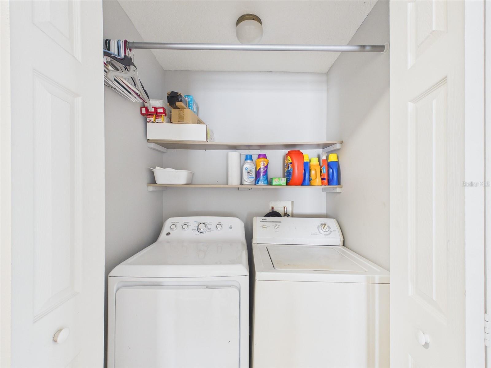 Interior laundry closet