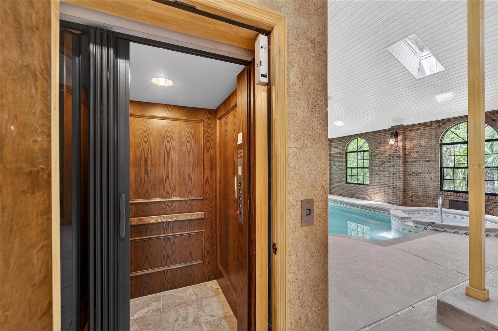 Elevator - from Indoor Pool area to Primary Suite Balcony