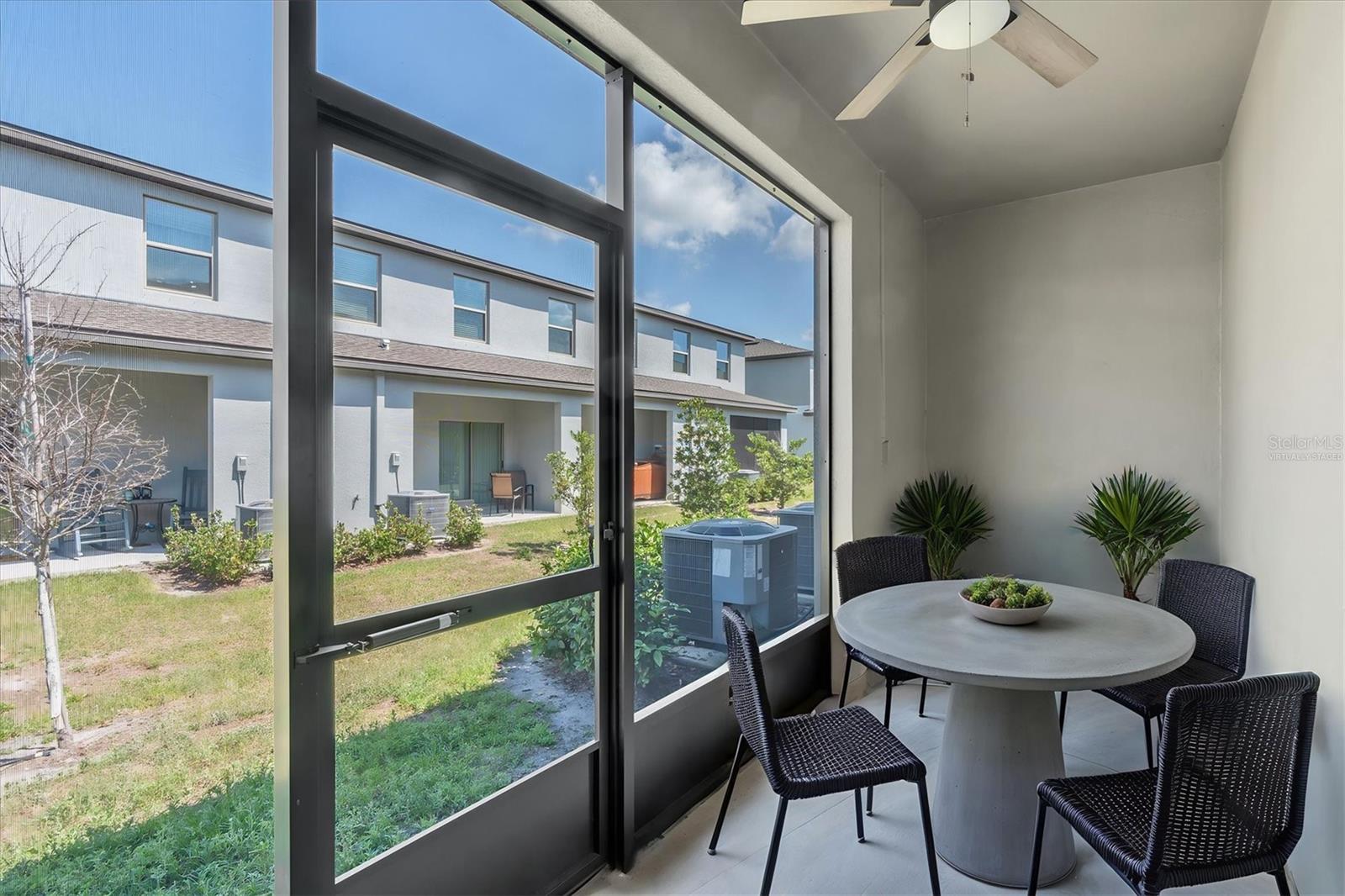 Screened in patio, virtually staged