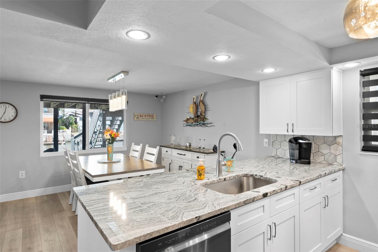 Kitchen with Water Views