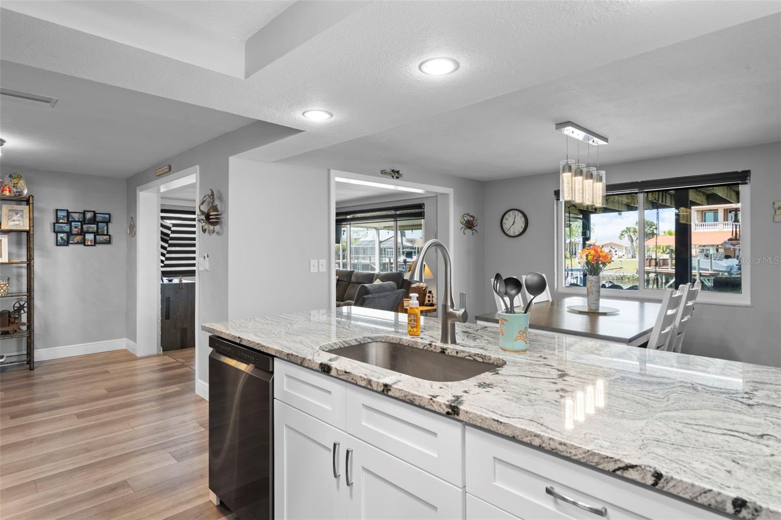 Kitchen with Water Views