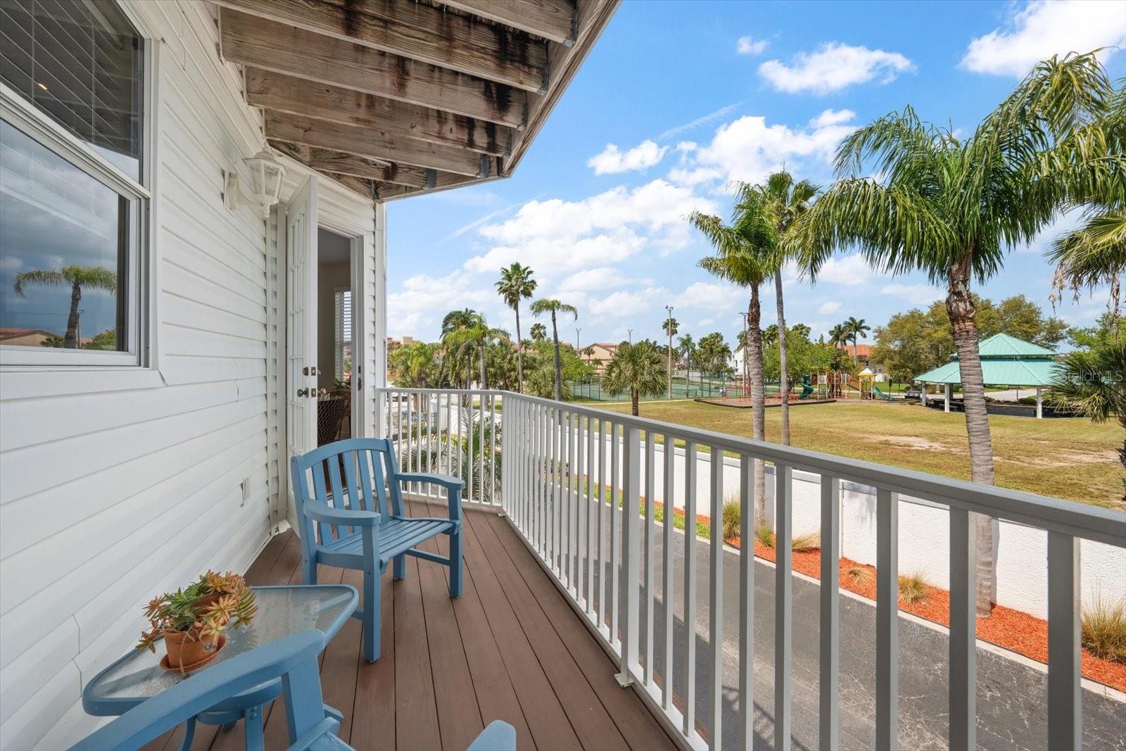 No better way to start the day than from the comfort of the private balcony near the kitchen.