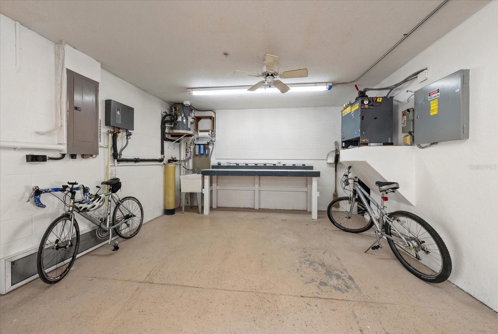 Additional storage space in the garage provides the owner flexibility for water toys or golf cart.