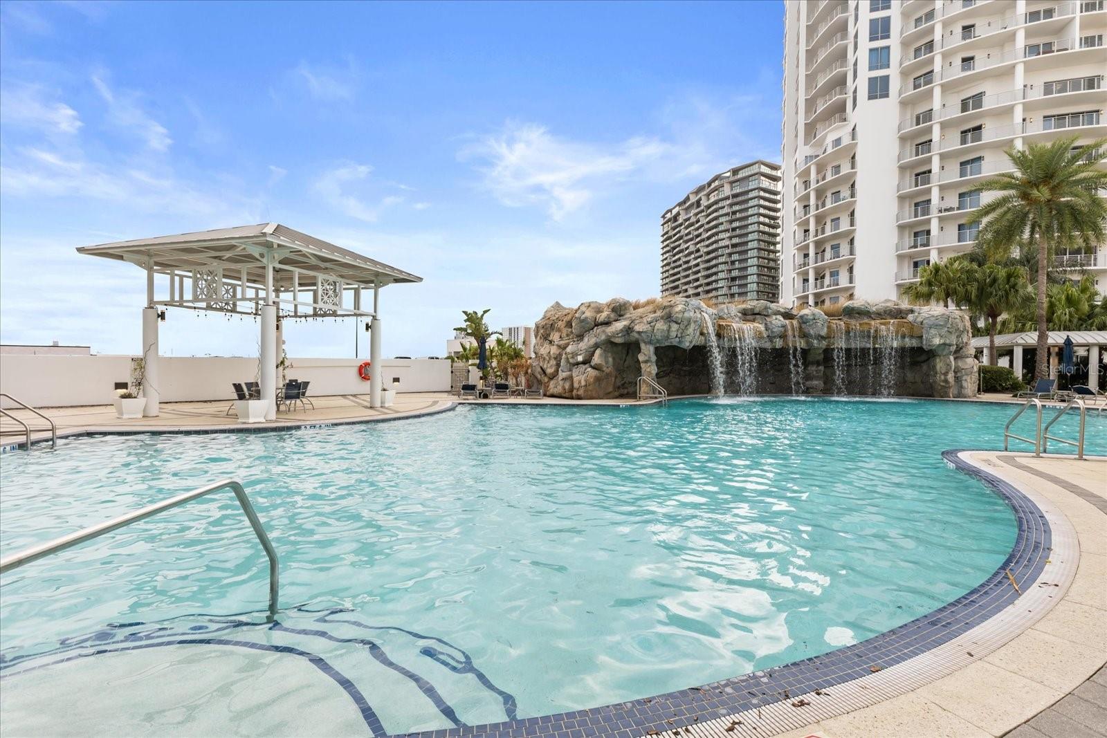 Staycation with waterfall