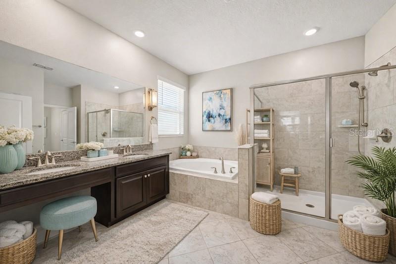 Primary EnSuite has separate garden tub and shower and separate water closet