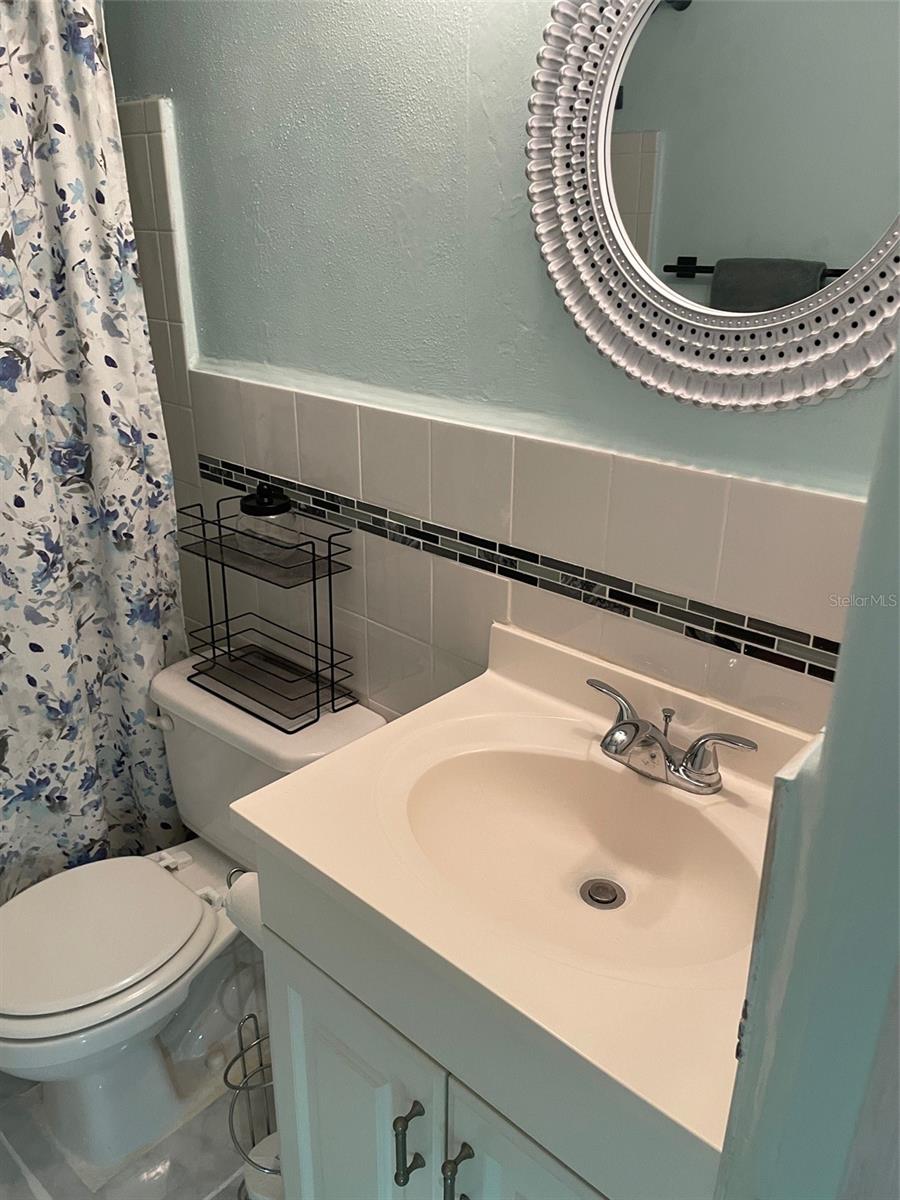 New sink and fixtures in bathroom