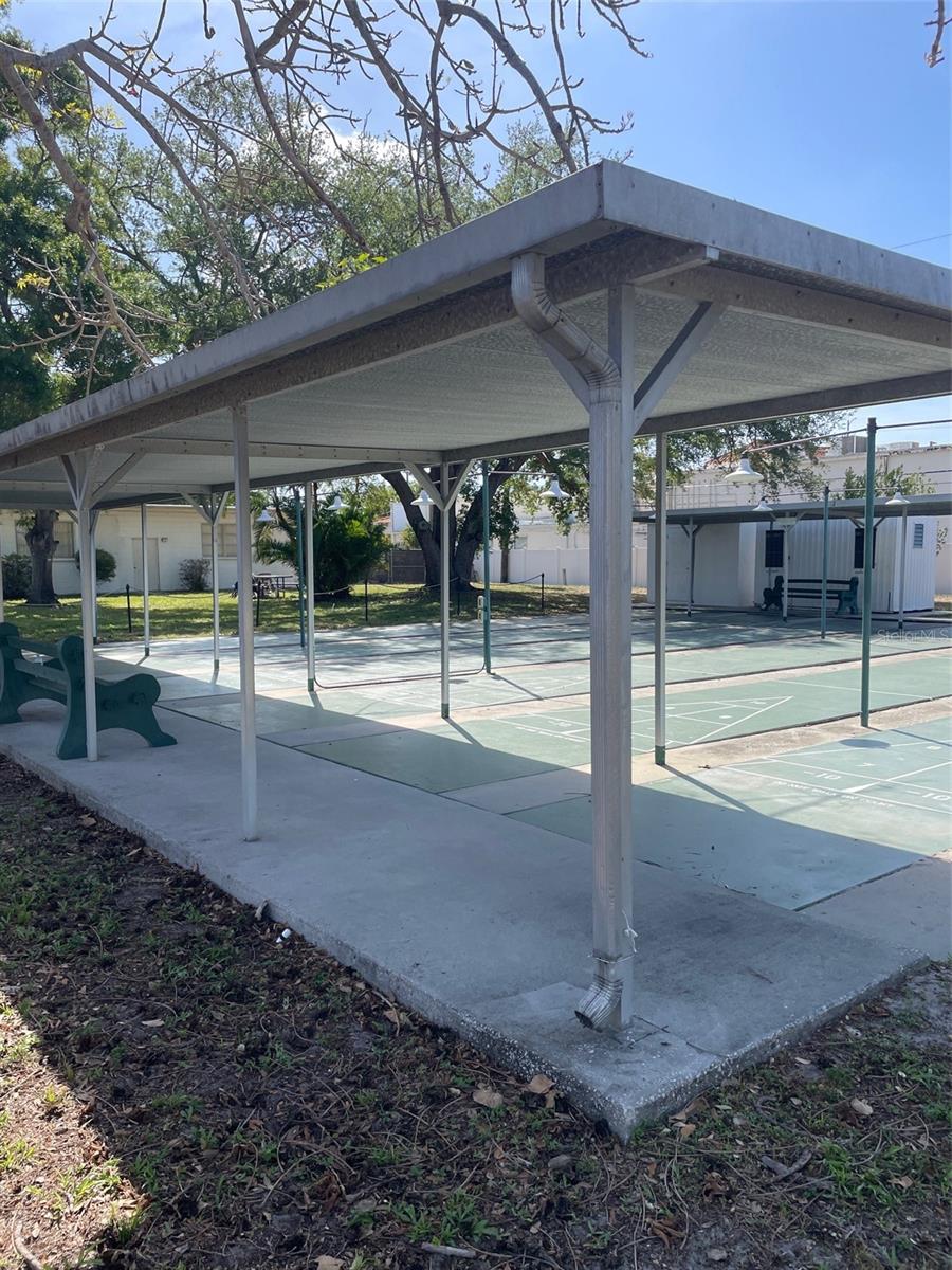 Shuffle board area - there is also a car washing station next to this area