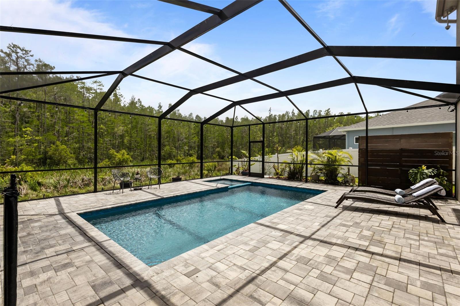 Heated, salt water pool and spa